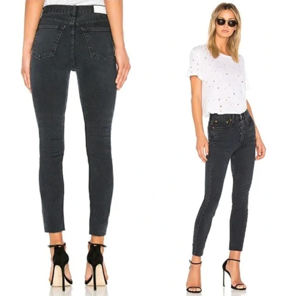 RE/DONE Originals High Rise Ankle Crop in Faded Black sz 26​​​